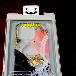 Heyday iPhone 14 Pro Case – Glitter Abstract Swirl Aesthetic ✨ MagSafe Compatibl